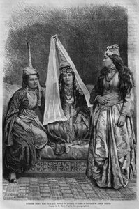 今日シリアからドルーズプリンセス。フェニシア、レバノン、ジューディーへの旅。 1884年、ルイシャルルエミールロルテの1875-1880（bw彫刻） 作： French School