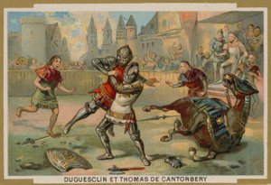 ベルトランデュゲスクランとトーマスオブカンタベリーの間のデュエル、ディナン、ブルターニュ、1357 作： French School