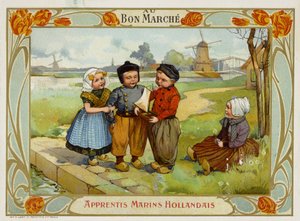 セーリングボートを見てオランダの子供たち 作： French School