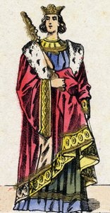 カペティ家の王朝。1314年から1316年までフランク王国の王であったフーティン家のルイ10世（1289-1316）の肖像。19世紀末のエピナル撮影。個人蔵。