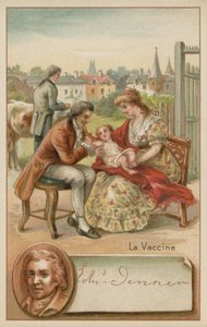 天然痘に対するワクチンを発見した英国の医者で科学者のエドワード・ジェンナー 作： French School