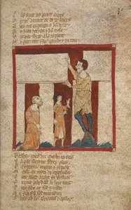 Egerton 3028、f.30 ストーンヘンジの建物。 ストーンヘンジは 14 世紀半ばにマーリンの助けを借りて建設されました 作： French School