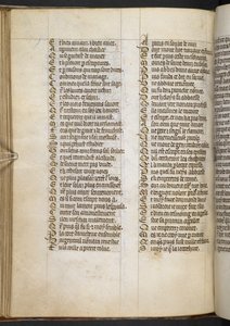 Egerton MS 881 f.65v、Guillaume de Lorris と Jean de Meun、Roman de la Rose (ベラム) 作： French School