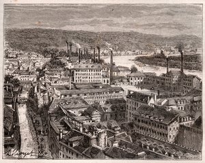 エルブーフ - セーヌ＝マリタイム - V.A.マルト＝ブラウンの「La France illustree: geographie, histoire, administration statistique」に掲載された彫刻。1884 作： French School