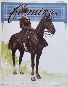 エリザベス（1876-1965）ベルギーの女王、フェミナマガジンの表紙、1910年7月15日 作： French School