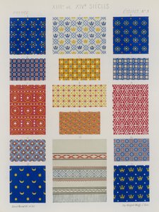 13世紀と14世紀のフランスの刺繍入り生地 作： French School