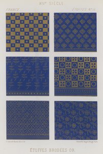 14世紀のフランスの刺繍入り生地 作： French School
