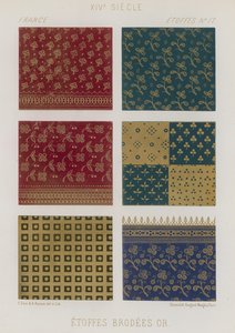 14世紀のフランスの刺繍入り生地 作： French School