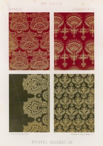 15世紀のフランスの刺繍入り生地 作： French School