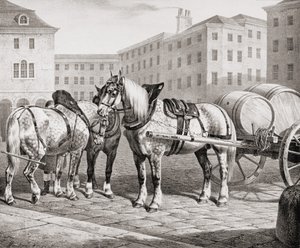 イギリスの農場の馬、1823 作： French School