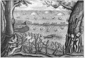 Les aventures de Claude Lebeau」（Sr c Le Beau）の1738年のエングレーヴィング。 作： French School
