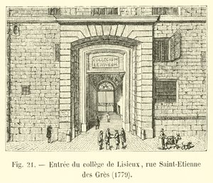 リジュー大学への入り口、サンテティエンヌデグレ通り、1779 作： French School