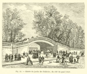 1858年、岸壁にあるチュイルリー庭園への入り口 作： French School