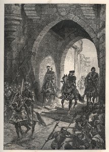 1382年、マイヨタンの反乱を鎮圧した後のパリでの、フランス王シャルル6世（1368-1422）のEntry - French King Charles Vi Returns To Paris - Entree by Charles VI le Bien-Aime (1368-1422), French King Charles VI le Bien-Aime (1368-1422), in Paris after the the imperial revolt of the Paris. 作： French School