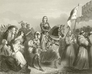 ジャンヌダルクのオルレアンへの進入、1429年 作： French School