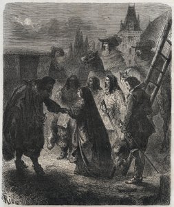 2月22日、マリー・ド・メディシス（1573-1642）（マリア・ド・メディチ）のブロワ城からの脱出 作： French School