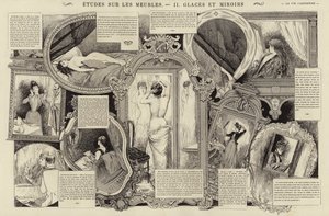 家具・ガラス・鏡の研究（エングレービング 作： French School