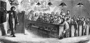 1858年、パリの公立成人学校の夜間クラス。 作： French School