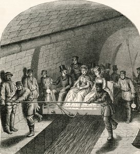 1878年に発行されたサミュエルG.グリーン牧師による「フランスの写真」からのパリの下水道での遠足 作： French School