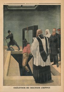 ドクタークリッペンの処刑、「ルプチジャーナル」のイラスト、サプリメントイラストレーター、1910年12月4日 作： French School