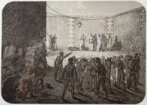 1871年のコミューン中の人質の処刑 作： French School