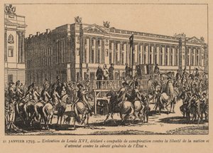 フランス国王ルイ16世の処刑、パリ、フランス革命、1793年1月21日（エングレーヴィング）