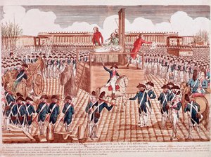 フランス王妃マリー・アントワネットの処刑（1793年10月16日、パリの革命広場）（彫刻作品 作： French School