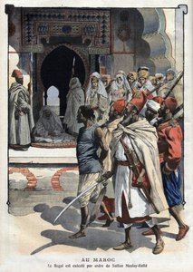 スルタン・ムーレイ・ハフィド・ア・フェズの命令によるロギ・ブ・ハマラの処刑（10月3日付「Le petit Journal」紙 作： French School