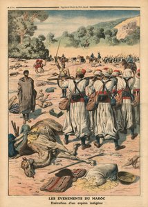 モロッコのスパイの処刑、「ルプチジャーナル」のイラスト、補足イラストレーター、1911年5月28日