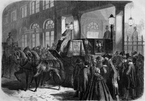 皇帝ナポレオン3世(1808-1873)のコメディ・フランセーズ(Comedie-Francaise)からの退場は、「チャタトン」の表現の後。パリ 作： French School