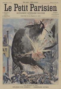 気球の爆発（カラーリトグラフ 作： French School