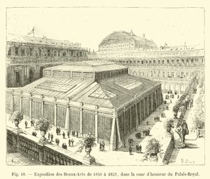 1850年から1852年までのパレロイヤルの中庭での美術展 作： French School