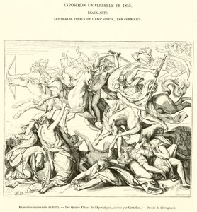 1855年の万国博覧会、「黙示録の四つの花」（エングレーヴィング 作： French School