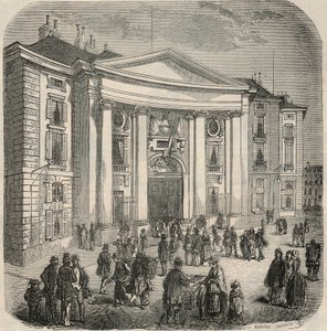 パリのパンテオン広場にある法学部の外観 - Edmond Texier 1852年の「Tableau-de-Paris」に掲載されたエングレービング 作： French School