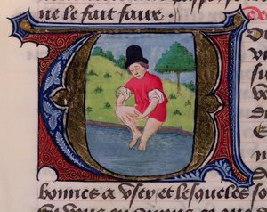 F.27vリーチング、Trade de MedecineからAldebrande de Florence、1356 作： French School