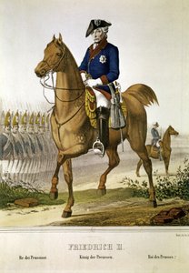 フリードリヒ2世プロイセン王 (1712-1786) (印刷) 作： French School