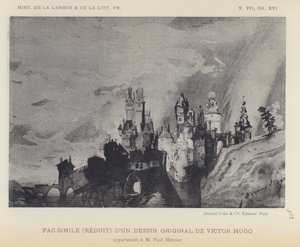 ヴィクトル・ユーゴーの原画の複製(リトグラフ) 作： French School