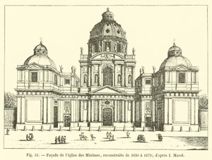 1630年から1679年にかけて再建されたミニム教会のファサード。マロットの後 作： French School