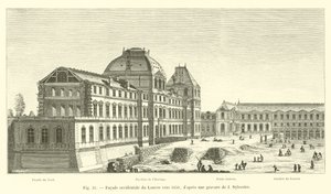 1650年頃のルーブル美術館の西側のファサード。シルヴェストルによる彫刻後 作： French School
