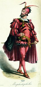 メフィストフェレスの仮装衣装、Lon SalutによるLArt du Travestissement、1885年 作： French School