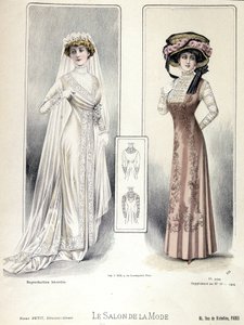 ファッションショー、1909年3月20日：ウェディングドレス。