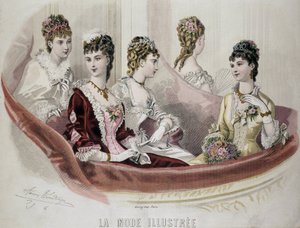 ファッション女性-「ファッション・イラストレイテッド」に掲載されたもので、19世紀後半のもの。 作： French School