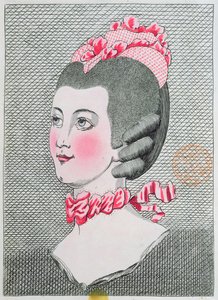 パリ1767年に公開されたSieur LegrosによるLArt de la Coiffure de Damesのファッションプレート
