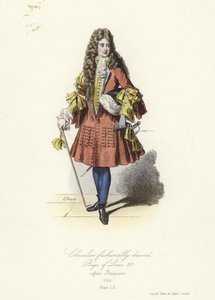 フランスのルイ14世治世のおしゃれな服装の騎士 作： French School
