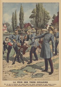アルザスでのフランス国旗の恐怖（カラーリトグラフ 作： French School