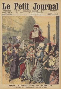 被服労働者の守護聖人、聖カトリーナの祝日（カラーリトグラフ 作： French School