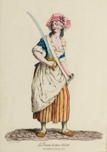 女性サン・キュロット、1792年頃（エングレーヴィング） 作： French School