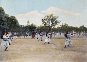 バイオネットでのフェンシング-「軍事アルバム」より-ズアーブズ 作： French School