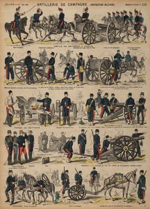 フランス陸軍の野砲（彩色された彫刻版 作： French School