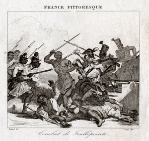 マダガスカルの戦い。(エッチング、1850年頃) 作： French School
